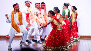 Jat-Jatin Mithila folk dance artists performing on stage